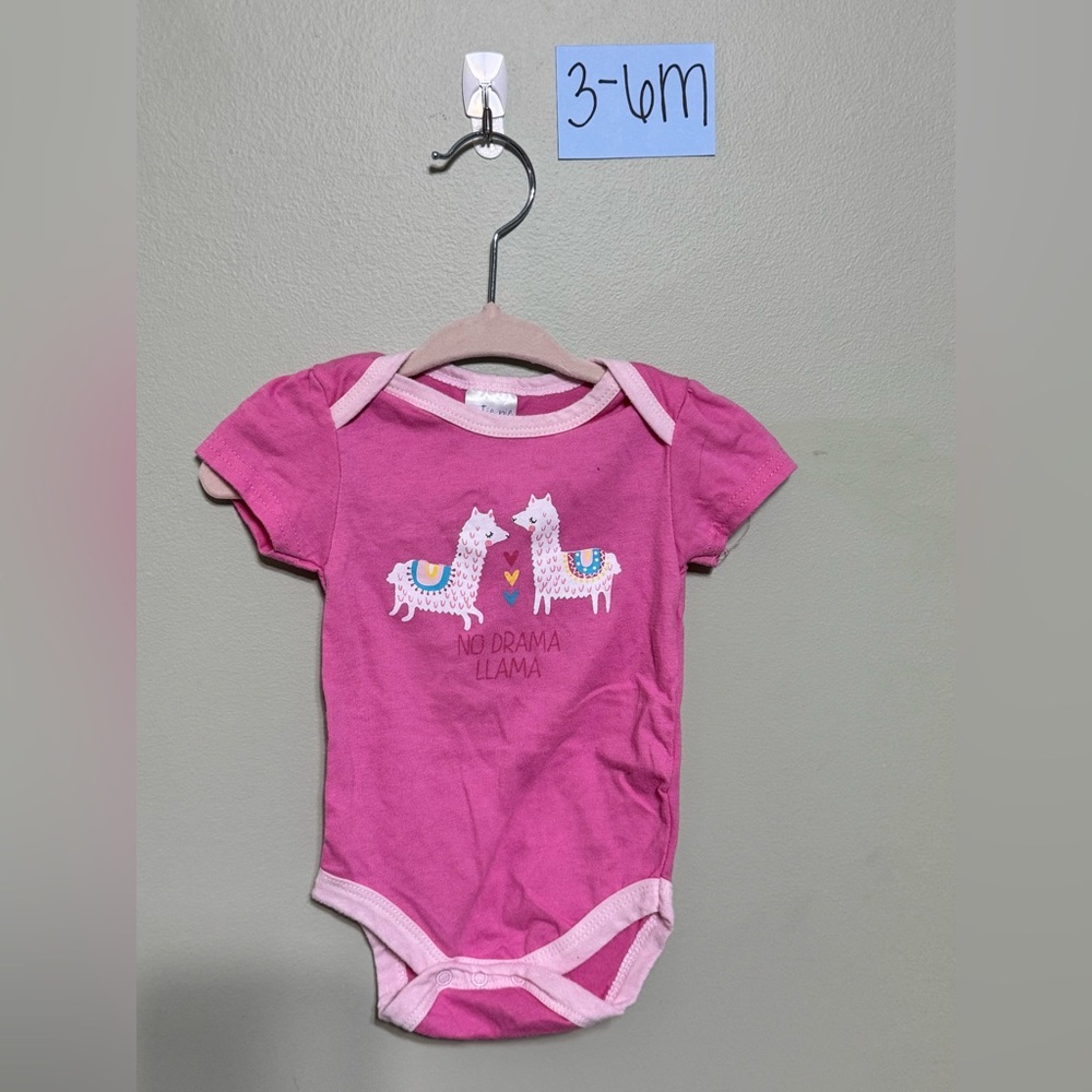 NWOT Infant Pink Llama Drama Onesie, Size 3-6M